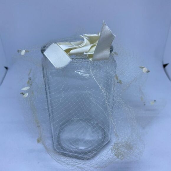 Vintage White & Cream Tulle Head Piece - Picture 3 of 6